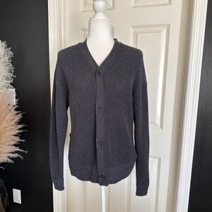 Everlane Organic Cotton Blend Charcoal Grey Button Front Cardigan 
size Small